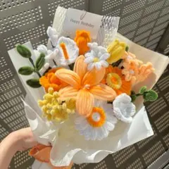 モールフラワー チャイラテ shop 枯れないお花 元気オレンジ 韓国花束