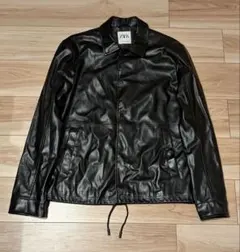 【極美品】ZARA レザー コーチジャケット シャツジャケット