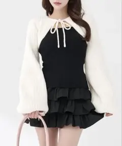 Darich ティアードフリルミニワンピース　ブラック FLサイズ