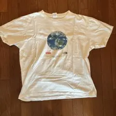 Supreme ノースフェイス 地球プリント Tシャツ ホワイト