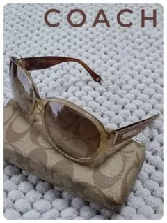 美品COACH コーチサングラスARIEL レディースブラウンシグネチャー