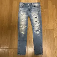 AZUL BY MOUSSY ダメージスキニーデニム L