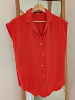 Hilfiger ボタンブラウス (US XS) オレンジ リラックスフィットのサムネイル