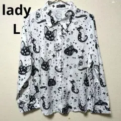 【新品】SHEIN 猫と星のプリント長袖シャツ