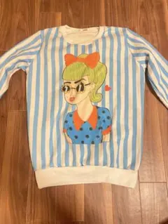 11/9限定特価❣️ 新品　レトロ風　レディース　トレーナーストライプ