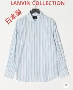 LANVIN ボーダー柄半袖ポロシャツ カジュアル カーキ ブラウン/CZ11 