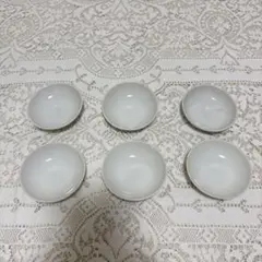 染色用　溶き皿　白い陶器製の丸型皿6枚セット