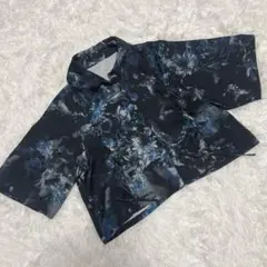 HARE ハレ ARTflowerレースアップシャツ ネイビーのサムネイル