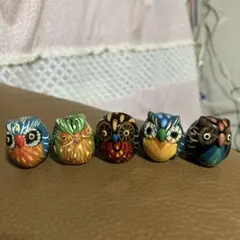 新品☆小さなフクロウ5点セット インテリア・コレクション①