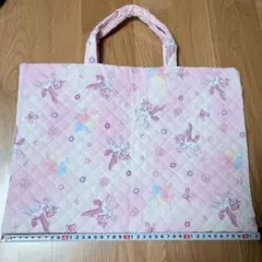 ユニコーン　キルティング　バッグ　レッスンバッグ　幼稚園　保育園　入園　女の子