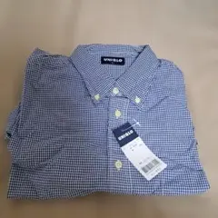UNIQLO 半袖シャツ L ブルー チェック