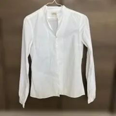 値下げ　LADY LUCK LUCAホワイト スタンドカラー 長袖シャツ