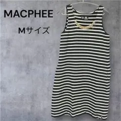 MACPHEE マカフィー ストライプ ノースリーブ ミニワンピース（38、M）