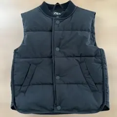 値下げ‼️ZARA ザラ ブラック ダウンベスト 2ポケット アウター 98cm