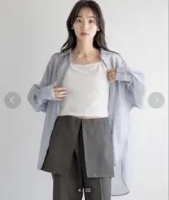 LOWRYSFARM ローリーズファーム シアーシャツ グレー