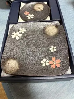 8/4まで！値下げ！和皿セット 桜柄 陶器 プレート　古都　焼物揃え(各5皿)のサムネイル