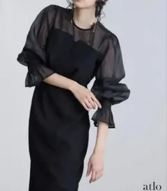 ブラック M 結婚式 ロング ワンピース パーティードレス ビスチェ シフォン