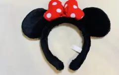 ミニーマウス カチューシャ 赤いリボン