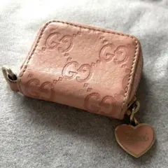 GUCCI グッチ ハート コインケース 財布 GGキャンバス ベージュ 箱付き