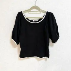【Areeam】アリーム　トップス　ニット　ブラックのサムネイル