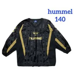 hummel ピステ・ウィンドブレーカー 長袖　Vネック　黒/金　140＊QI
