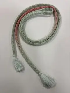 帯締め　夏物　水色　ピンク系　グラデーション　メッシュ　正絹　爽やか　軽量