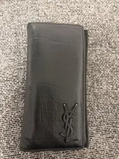 YSL ブラックレザー 三つ折り財布 SAINT LAURENT 【SALE】【並行輸入品】サンローラン パリ 三つ折り財布