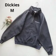 ディッキーズ ブラック ハーフジップ スウェット トレーナー シンプル M