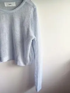 シースルー　トップス　ベビーブルー