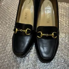 HARUTA ブラック ローファーパンプス