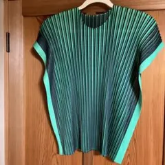 PLEATSPLEASE イッセイミヤケ カットソー 半袖 グリーン 3 - メルカリ