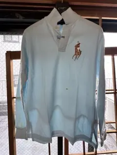 POLO RALPH LAUREN 長袖ポロシャツ ビッグポニー ブルー Ｍ