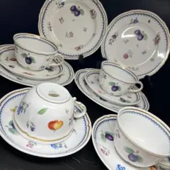 ☆洋3リチャードジノリ　イタリアンフルーツ　カップ&ソーサー4客、プレート4点