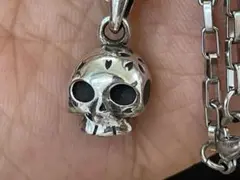 桜舞い散る スカル ネックレス シルバー925 たチェーンセット 新品