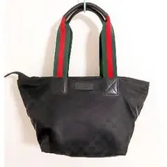 GUCCI グッチ トートバッグ シェリーライン GGキャンバス ブラック