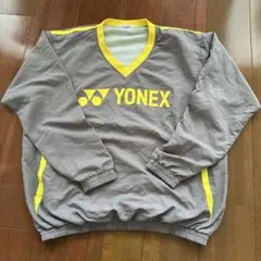 YONEX ピステ Vネック　長袖 ウォームアップウェア　グレー Lサイズ