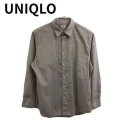 UNIQLO ユニクロ ストライプ シャツ グレー系 レギュラー カラー