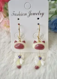 ちまっと♡スイーツカラー　シャム　にゃんこ　しっぽゆらゆら　ピアス/イヤリング