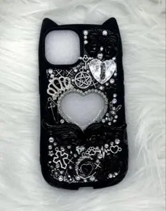 iPhone13.14 デコケース 猫耳☆