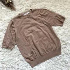 【アーバンリサーチ】ニット/F/半袖/薄手/ベージュ/レーヨン/シルク/シンプル