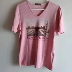 ニコルHIDEAWAYS ピンクVネックTシャツのサムネイル