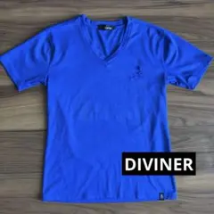 Y2K DIVINER ストレッチVネック Tシャツ ブルー L