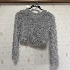 レディース シャギーニット カーディガン グレーのサムネイル