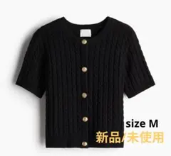 H&M✾ケーブルニットカーディガン ブラック M 新品