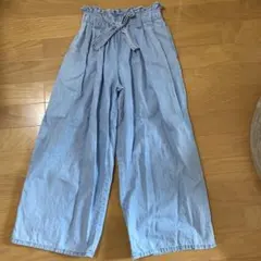 GU ガウチョパンツ　ライトブルー　140