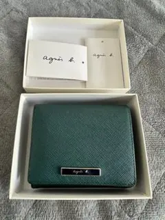 agnes b. アニエスベー グリーン 二つ折り財布 箱付きのサムネイル