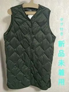 ユニクロ ウルトラライトダウン 　ロングベスト オリーブ M