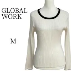 ★美品 GLOBAL WORK アイボリー 長袖 ニット・セーター M