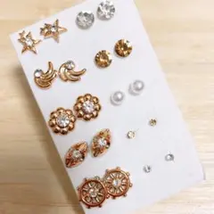 【O83】樹脂ピアス10ペア☆ゴールドカラーセット