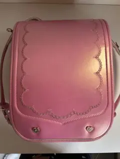 新品未使用ランドセル ピンク クラウン刺繍入り軽量クラリーノ女の子A4 